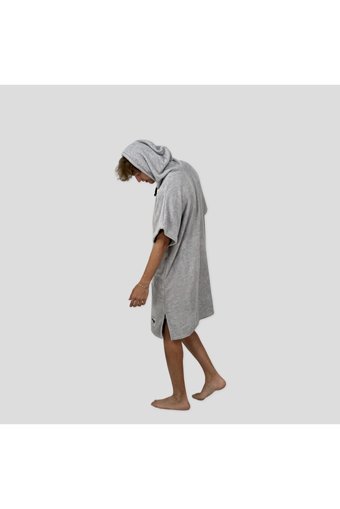 Bodho Sörfçü Giyilebilir Pamuklu Plaj Havlusu Gri L-XL