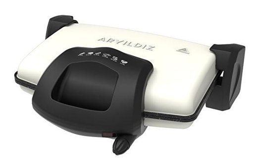 Aryıldız Contact Grill 6 Dilim Alüminyum Çıkartılabilir Plaka Çift Taraflı Krem Izgaralı Tost Makinesi