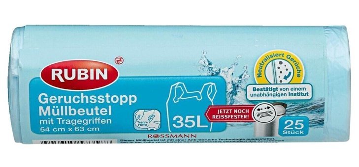 Rubin Orta Boy 54x63 cm Çöp Poşeti 25 Adet Mavi
