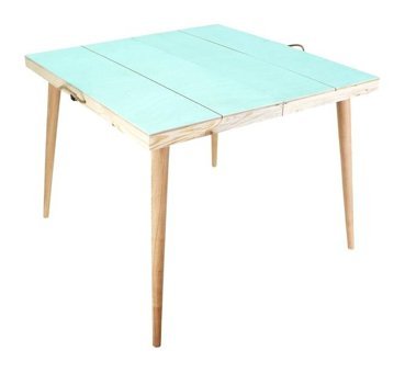 Okutan Hobi 60 cm Kare Ahşap Mavi Kamp Maması