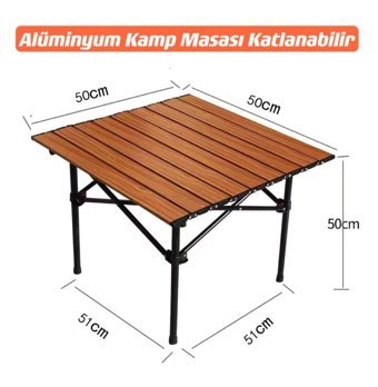 Shufa 50 cm Kare Alüminyum Kahverengi Kamp Maması