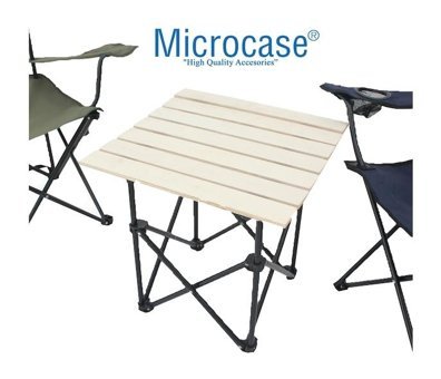Microcase 52 cm Çantalı Kare Metal Bej Kamp Maması