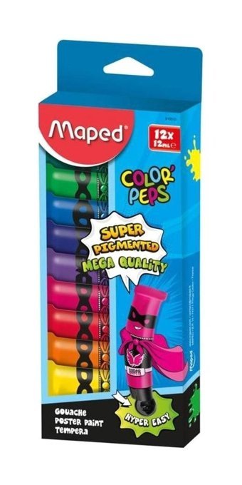 Maped Tüp Çok Renkli 12x144 ml Guaj Boya Seti