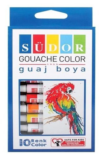 Südor Sd572 Tüp Çok Renkli 10x90 ml Guaj Boya Seti