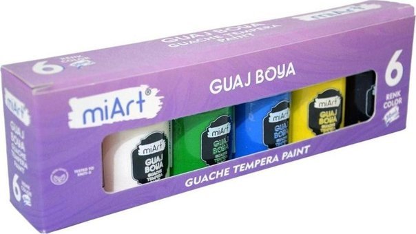 Miart 306 Çok Renkli 6x180 ml Guaj Boya Seti