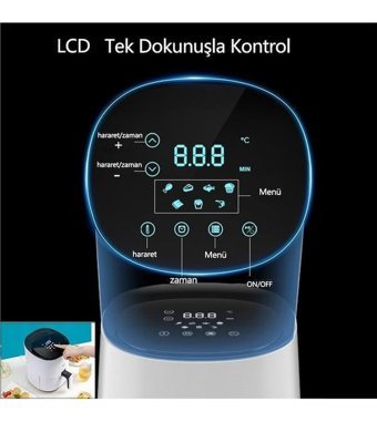 Xiaomi Silencare Airfryer 3 lt Tek Hazneli Led Ekranlı Yağsız Sıcak Hava Fritözü Beyaz