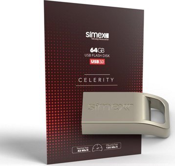 Simex SU 105 Celerity USB 3.0 USB Type A 64 GB Flash Belek Gümüş