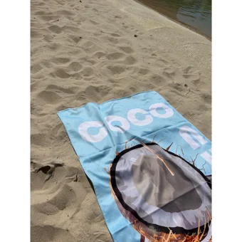 Wallhang Coconut Coconut Pamuklu Polyester Plaj Havlusu Açık Mavi