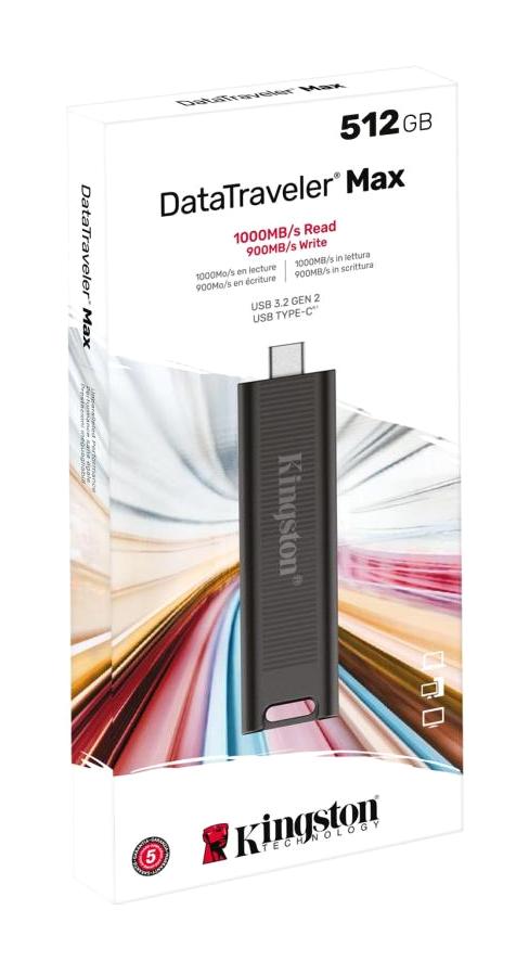 Kingston DataTraveler USB 3.2 USB Type A 512 GB Flash Belek Siyah