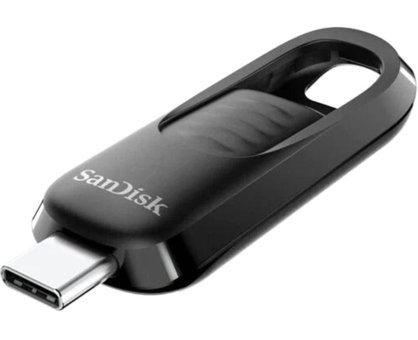 Sandisk Ultra Slider USB 3.2 USB Type C 126 GB Flash Belek Siyah