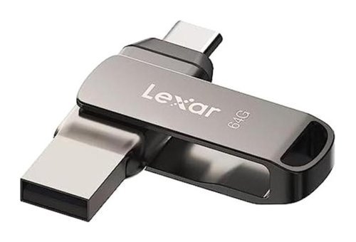 Lexar JUMPDRIVE Çift Taraflı USB 3.1 USB Type A USB Type C 64 GB Flash Belek Gri