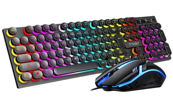 Valkyrie Tf270 Işıklı Sessiz Siyah Kablolu Klavye Mouse Seti