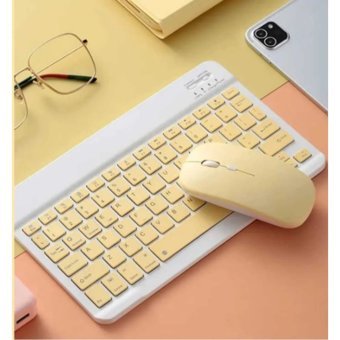 Platoon PL 388 Işıklı Sessiz Sarı Kablosuz Klavye Mouse Seti