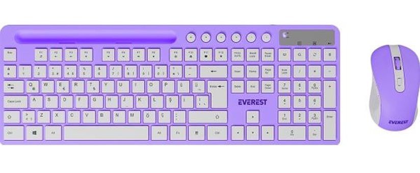 Everest KM 730 Sessiz Mor Kablosuz Klavye Mouse Seti