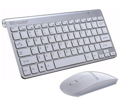 Microcase AL2770 Sessiz Ergonomik Gümüş Kablosuz Klavye Mouse Seti