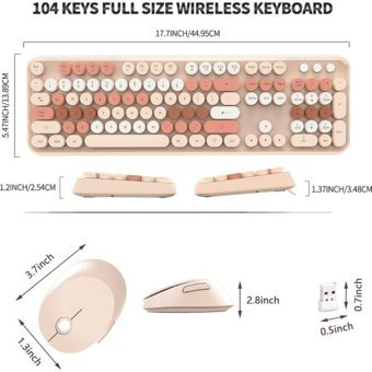 Daytona Mk 104 Sessiz Bej Kablosuz Klavye Mouse Seti
