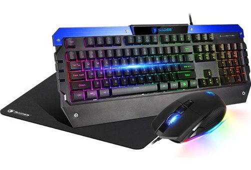 Sades Sa d10 Işıklı Sessiz Siyah Kablosuz Klavye Mouse Seti