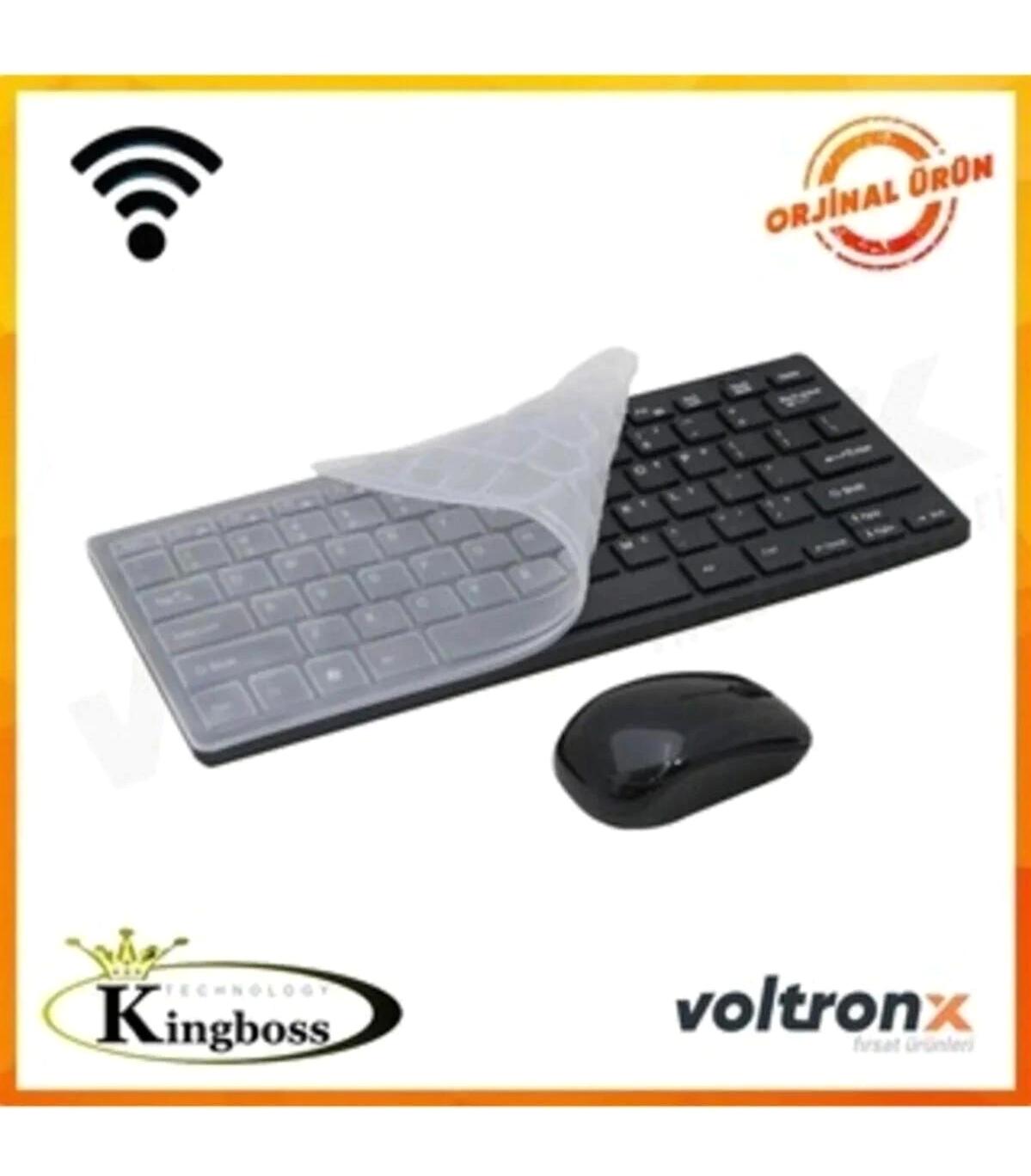 Kingboss 2.4ghz Sessiz Siyah Kablosuz Klavye Mouse Seti