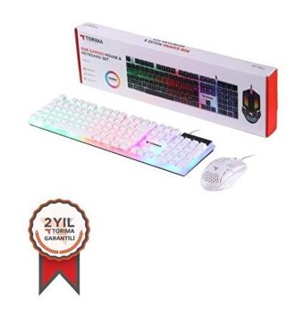 Torima TMK 03 Işıklı Sessiz Beyaz Kablolu Klavye Mouse Seti
