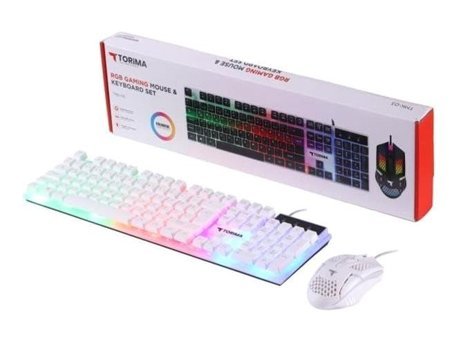 Torima TMK 03 Işıklı Sessiz Beyaz Kablolu Klavye Mouse Seti