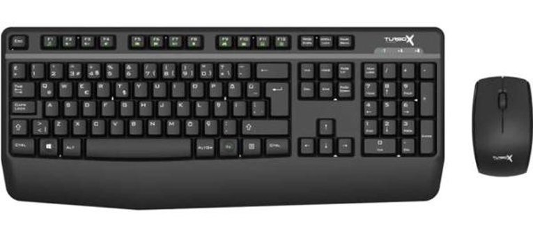 Turbox Workeys Sessiz Siyah Kablosuz Klavye Mouse Seti