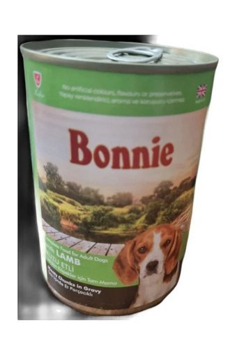 Bonnie Kuzu Etli Parça Etli-Soslu Yetişkin Köpek Maması 400 gr Tekli