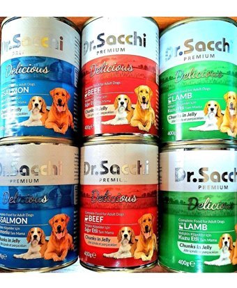 Dr.sacchi Premium Karışık Etli Jöleli-Parça Etli Yetişkin Köpek Maması 6 x 400 gr 6'lı
