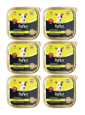 Reflex Organik Somonlu Kıyılmış Yavru Köpek Maması 6 x 85 gr 6'lı