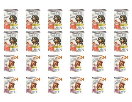 Pati Life Süper Premium Karışık Kuzu Etli-Sığır Etli Köpek Maması 24 x 415 gr 24'lü