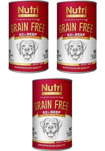 Nutri Canin Biftekli Kıyılmış Yetişkin Köpek Maması 3 x 400 gr 3'lü