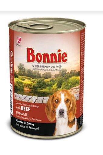 Bonnie Dana Etli Parça Etli-Soslu Yetişkin Köpek Maması 400 gr Tekli