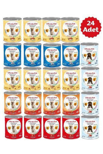 Ultravita Premium Yüksek Proteinli Karışık Etli Köpek Maması 24 x 415 gr 24'lü