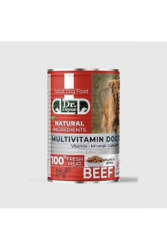 Dr. Dior Natural İngredients Sığır Etli Yetişkin Köpek Maması 12 x 415 gr 12'li