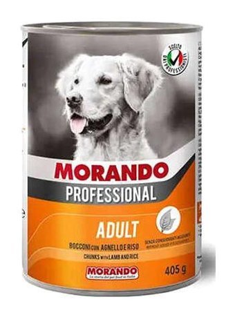 Morando Professional Kuzu-Pirinç Parça Etli Yetişkin Köpek Maması 405 gr Tekli