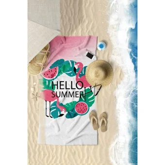 Vevien Home Hello Summer Pamuklu Plaj Havlusu Çok Renkli