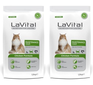 La Vital Maintenance Premium Tavuklu Tahıllı Yetişkin Kedi Maması 2x1.5 kg