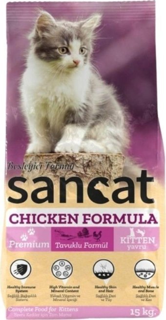 Sancat Tavuklu Tahıllı Yavru Kedi Maması 15 kg