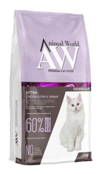 Animal World Balık - Tavuk Tahıllı Yavru Kedi Maması 1.5 kg