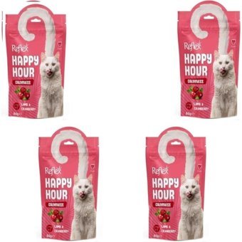 Reflex Happy Hour Kızılcık-Kuzu Eti Tahılsız Yetişkin Kedi Maması 4x60 gr