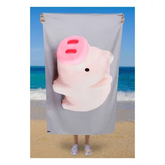 Dogo Mare Piggy Gray Plaj Havlusu Çok Renkli