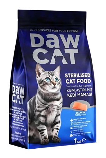 Dawcat Somonlu Kısırlaştırılmış Tahıllı Yetişkin Kedi Maması 1 kg