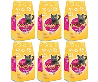 Econature Tavuklu Tahıllı Yetişkin Kedi Maması 6x1 kg