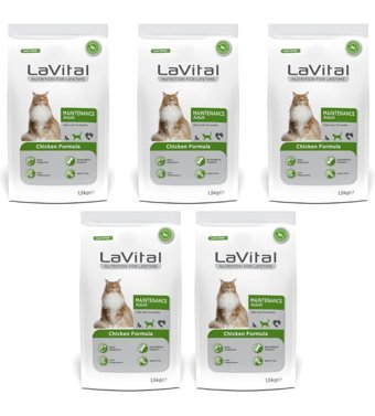 La Vital Maintenance Premium Tavuklu Tahıllı Yetişkin Kedi Maması 5x1.5 kg