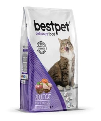 Bestpet Tavuk-Kuzu-Balık Tahıllı Yetişkin Kedi Maması 15 kg