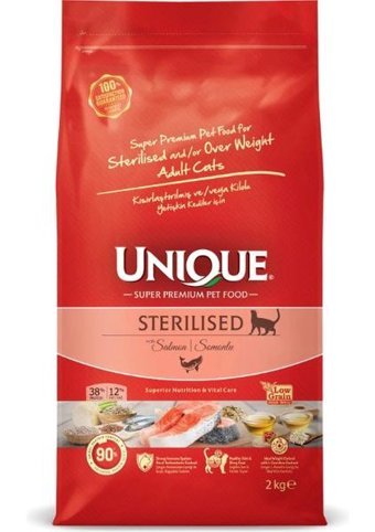 Unique Somonlu Kısırlaştırılmış Düşük Tahıllı Yetişkin Kedi Maması 2 kg