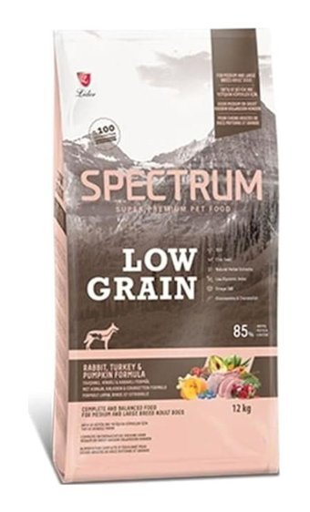 Spectrum Low Grain Hindili Kabaklı Tavşanlı Orta Irk Yetişkin Köpek Maması 12 Kg