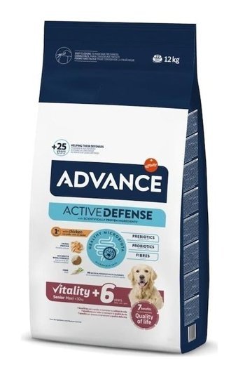 Advance Active Defense Tavuklu Büyük Irk Yaşlı Köpek Maması 12 Kg