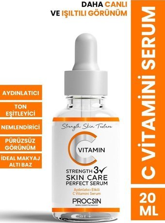 Procsin Ton Eşitleyici Bakım u C Vitaminli Canlandırıcı Jel Yüz Serumu 20 ml