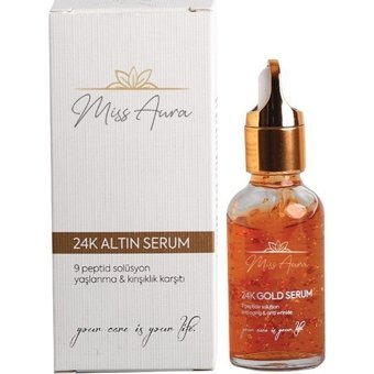 Miss Aura 24K Altın Yaşlanma Karşıtı Kırışıklık Karşıtı Jel Yüz Serumu 30 ml