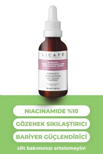 Licape Gözenek Sıkılaştırıcı ve Cilt Bariyeri Güçlendirici Canlandırıcı Jel Yüz Serumu 30 ml